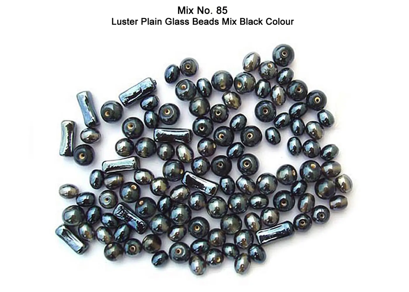 Luster Plain Beads in Black color